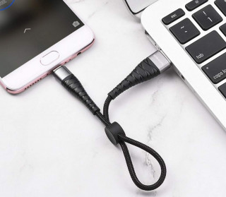 Кабель USB - micro USB Borofone BX32 Munificent, 25см, черный