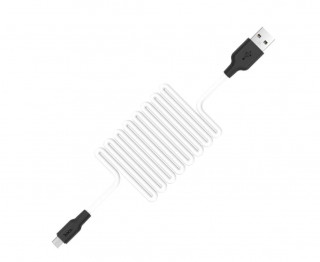 Кабель USB - micro USB HOCO X21, силиконовый, 100см, белый+черный