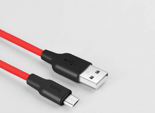 Кабель USB - micro USB HOCO X21, силиконовый, 100см, красный+черный