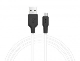 Кабель USB - micro USB HOCO X21, силиконовый, 200см, белый+черный