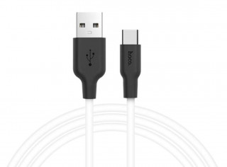 Кабель USB - Type-C HOCO X21, силиконовый, 100см, белый+черный