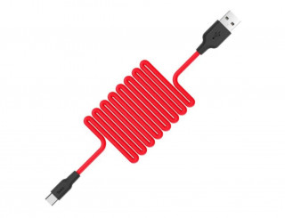 Кабель USB - Type-C HOCO X21, силиконовый, 100см, красный+черный
