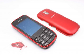 Nokia 202 Asha - корпус, цвет черный+красный