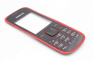 Nokia 5030 - лицевая панель с клавиатурой, цвет черный+красный