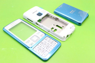 Nokia 6300 - корпус, цвет голубой, лицевая панель с экранировкой