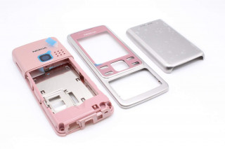 Nokia 6300 - корпус, цвет серый+розовый
