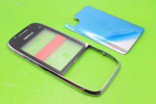Nokia E75 - лицевая панель c черным стеклом и панелью АКБ