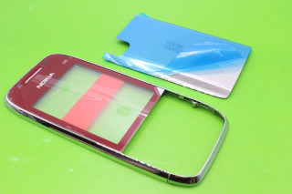 Nokia E75 - лицевая панель c красным стеклом и панелью АКБ