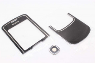 Стекло Nokia 8600 - комплект (дисплей, нижний флип, камера, со скотчем)