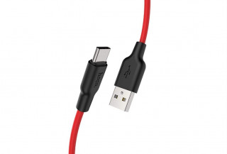 Кабель USB - Type-C HOCO X21, силиконовый, 3A, 200см, красный+черный
