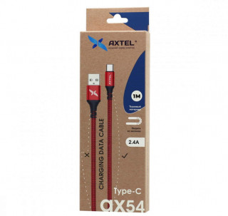 Кабель USB - Type-C Axtel AX54, 2.4A, 100см, красный