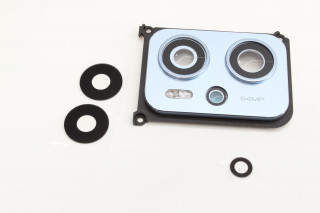 Стекло камеры Xiaomi Poco X4 GT, с голубой рамкой