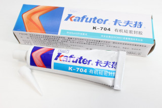 Клей герметик Kafuter K-704 силиконовый, -60 +250C, водостойкий, 45г, белый