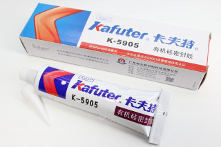 Клей герметик Kafuter K-5905 силиконовый, -50 +250C, сверхтекучий, 45г, прозрачный