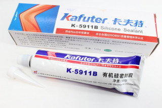 Клей герметик Kafuter K-5911B силиконовый, -60 +260C, водостойкий, 100г, черный