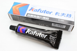 Клей герметик Kafuter K-586 силиконовый, -60 +300C, водостойкий, 55г, черный