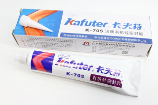 Клей герметик Kafuter K-705 силиконовый, -60 +250C, сверхтекучий, 45г, прозрачный