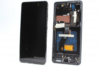 Дисплей Samsung G998B Galaxy S21 Ultra, черный, в рамке, AMOLED, К-1