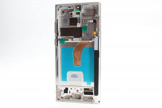Дисплей Samsung S908B Galaxy S22 Ultra, серебро, в рамке, AMOLED, К-1