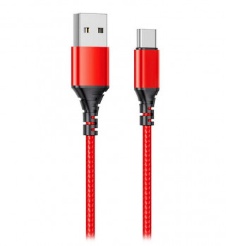 Кабель USB - Type-C Axtel AX54, 2.4A, 25см, красный