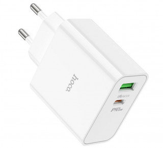 СЗУ HOCO C113A Awesome, белый, USB-C PD65W и USB-A 18W QC3.0  (USB-C+USB-A=45W+18W)