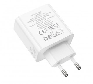 СЗУ HOCO C113A Awesome, белый, USB-C PD65W и USB-A 18W QC3.0  (USB-C+USB-A=45W+18W)