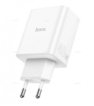 СЗУ HOCO C126A Pure power, белый, USB-A 18W QC3.0 и 2 USB-C PD20W, 40W max