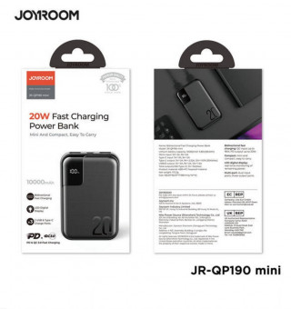 Внешний аккумулятор JoyRoom JR-QP190 mini 20W, 10000 мАч, черный