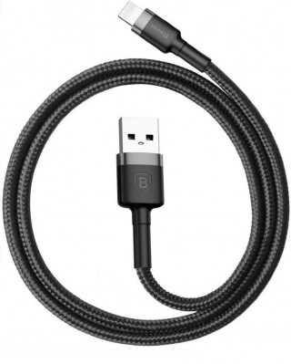 Кабель USB - Lightning Baseus Cafule 2.4A 50см  Gray+Black, CALKLF-AG1