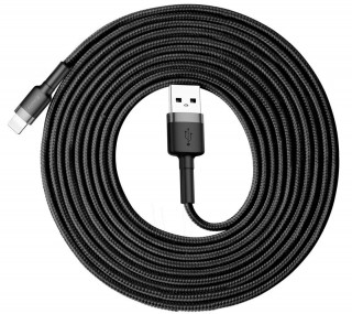 Кабель USB - Lightning Baseus Cafule 1.5A 200см  Gray+Black, CALKLF-CG1