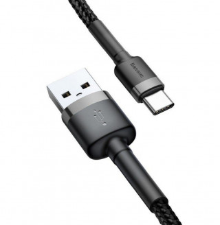 Кабель USB - Type-C Baseus Cafule 3A 50см  Gray+Black, CATKLF-AG1