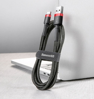 Кабель USB - Type-C Baseus Cafule 3A 100см Black+Red, CATKLF-B91