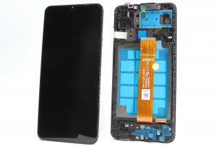 Дисплей Samsung A125F Galaxy A12, в рамке со шлейфом кнопок, вибро и динамиком, оригинальная матрица, К-1
