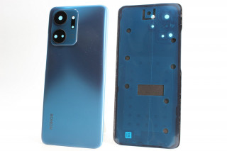 Задняя крышка со стеклом камеры Honor X7a (RKY-LX1), синий, оригинал с разбора