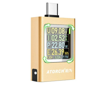 USB тестер Atorch AT085, золотистый