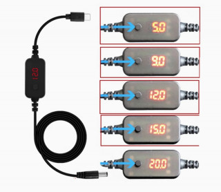 Кабель USB-A - DC5.5x2.5 с PD триггером