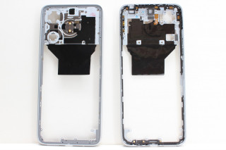 Средняя часть корпуса Poco M6 4G, серебро, оригинал