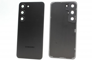 Задняя крышка Samsung S911 Galaxy S23 со стеклом камеры, черный, К-1