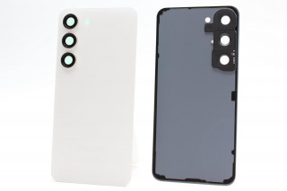 Задняя крышка Samsung S911 Galaxy S23 со стеклом камеры, белый, К-1
