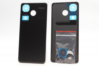 Задняя крышка Xiaomi Poco F6 со стеклом камеры, черный, К-1