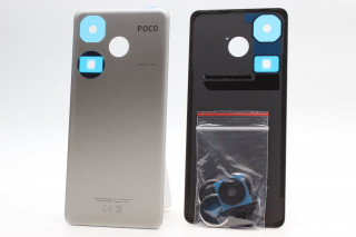 Задняя крышка Xiaomi Poco F6 со стеклом камеры, серый (титановый), К-1