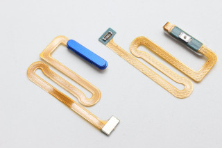 Шлейф Samsung A125, A127, A135, M127 Galaxy A12, A13, M12 кнопки включения и сканер отпечатка пальцев, синий, К-1