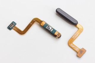 Шлейф Samsung A225 Galaxy A22 кнопки включения и сканер отпечатка пальцев, черный, К-1
