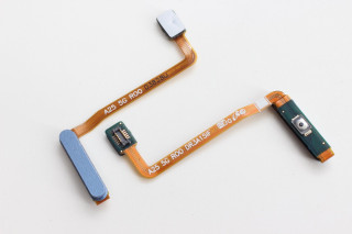 Шлейф Samsung A256 Galaxy A25 5G кнопки включения и сканер отпечатка пальцев, голубой, К-1