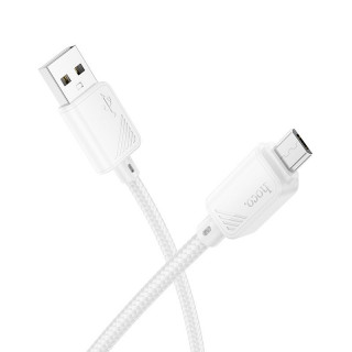 Кабель USB - micro USB HOCO X113, тканевая оплетка, 100см, 2.4А, белый