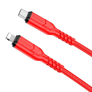 Кабель Type-C - Lightning HOCO X59, PD 20W 3А, тканевая оплетка, 100см, красный