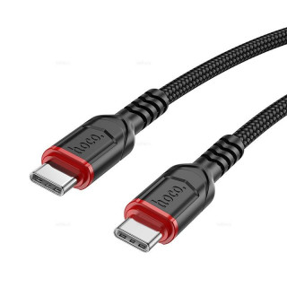 Кабель Type-C - Type-C HOCO X59, 3A, 60W, тканевая оплетка, 300см, черный