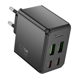 СЗУ HOCO CS19A, 3A, черный, 2xUSB QC3.0 и 2xType-C PD65W