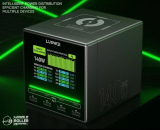 Многопортовое зарядное устройство Luowei LW-U1, 8 портов, 140 Вт, быстрая и беспроводная зарядка