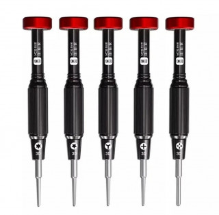 Набор отверток YCS-T05 с 3D головками, 5 шт - ✇0.6, ⊕1.2, ✪0.8, ✜2.5, ✶T2